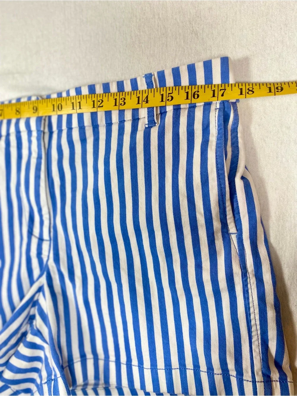J.Crew Re-Imagined Blue White Striped Shorts Size 12
